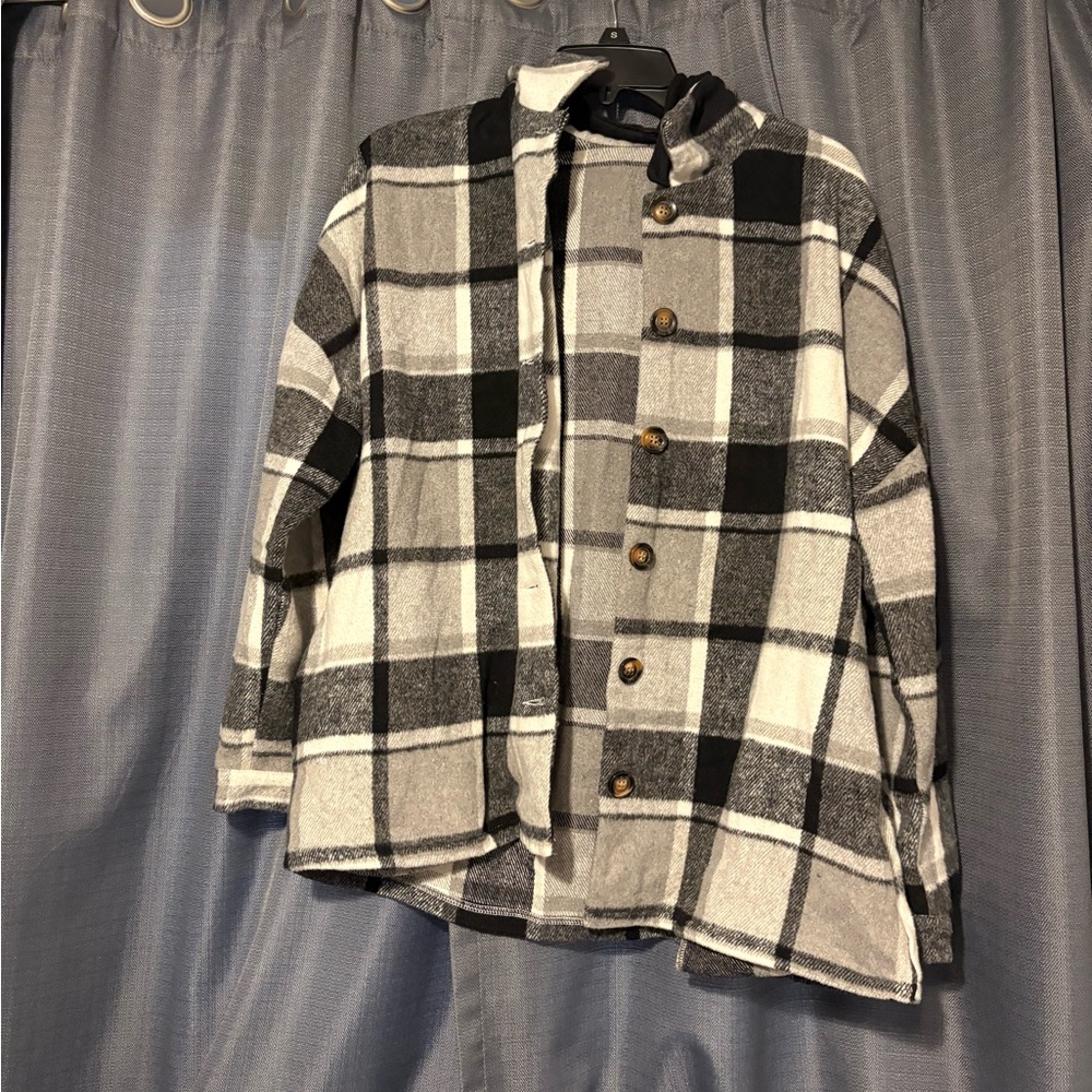 Plaid Button-Up Jacket